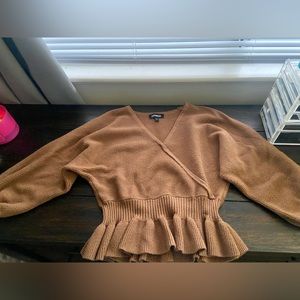 Express Peplum V-Neck Wrap Sweater